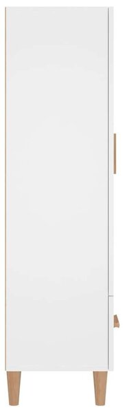 Modern Fehér Fa Szekrény - 70x31x115 cm - Fiókkal és Polcokkal