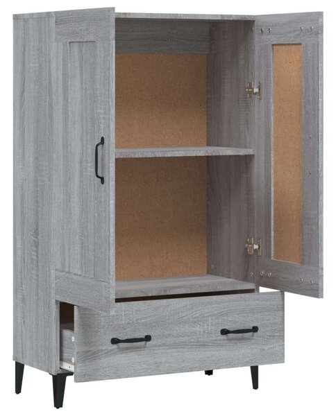 Szürke sonoma színű szerelt fa magasszekrény 70 x 31 x 115 cm