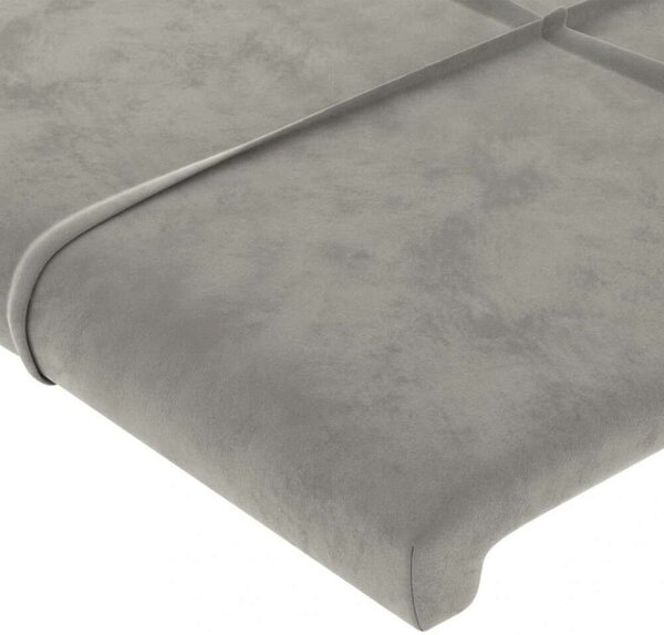 VidaXL Bársony Ágyfejtámla - 4 db - Világosszürke - 90x5x78/88cm