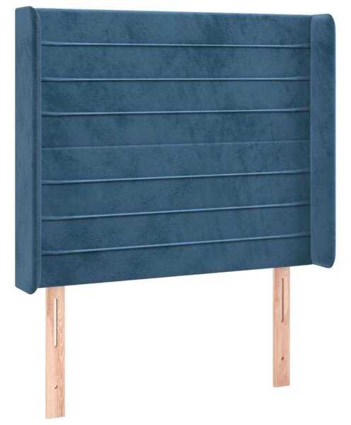 VidaXL sötétkék bársony LED-es fejtámla 83x16x118/128 cm