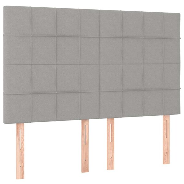 VidaXL világosszürke szövet LED-es fejtámla 144x5x118/128 cm