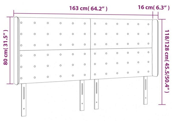 VidaXL LED Fejtámla - Fekete Szövet - 163cm