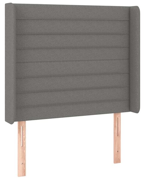 VidaXL LED Ágyfejtámla - Szövet - Sötétszürke - 83x16x118/128cm