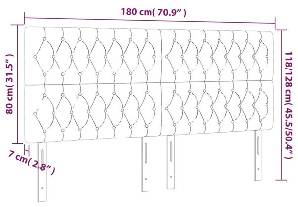 VidaXL sötétzöld bársony LED-es fejtámla 180x7x118/128 cm