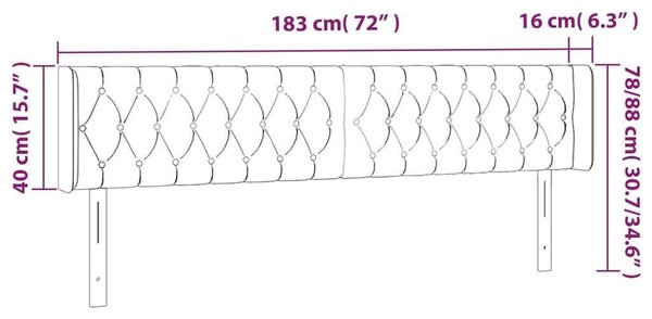 VidaXL LED-es Ágyfejtámla - Sötétszürke Szövet - 183cm