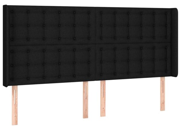 VidaXL Fejtámla Szárnyakkal - Fekete - 163x16x118/128 cm