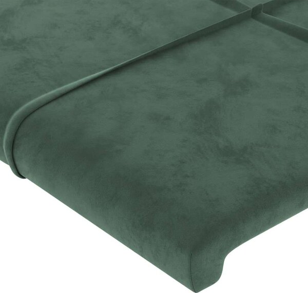 VidaXL zöld bársony fejtámla szárnyakkal 183x16x118/128 cm