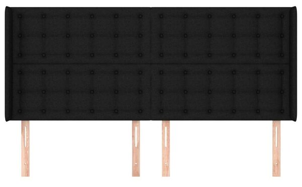 VidaXL Fejtámla Szárnyakkal - Fekete - 163x16x118/128 cm