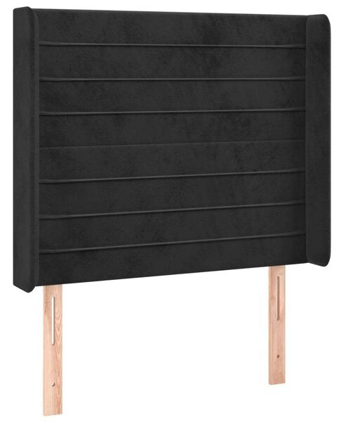 VidaXL fekete bársony LED-es fejtámla 83x16x118/128 cm