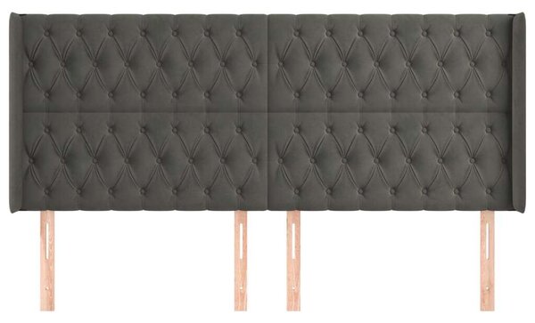 VidaXL Bársony Ágyfejtámla Szárnyakkal - 203x16x118/128 cm