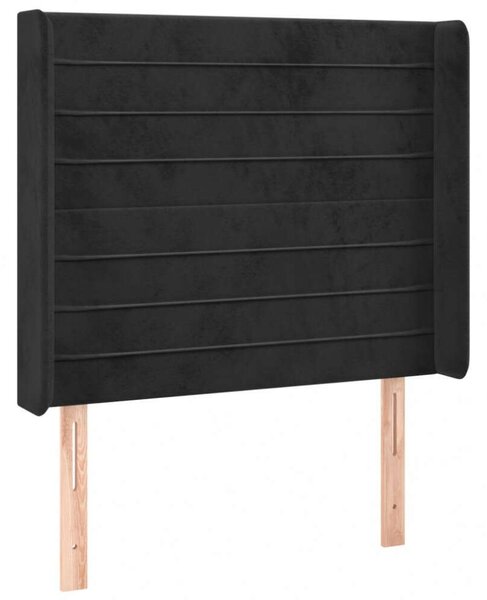 VidaXL fekete bársony LED-es fejtámla 83x16x118/128 cm