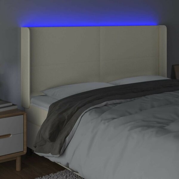 VidaXL krémszínű műbőr LED-es fejtámla 163x16x118/128 cm