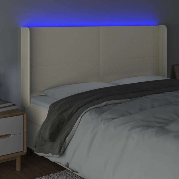 VidaXL krémszínű műbőr LED-es fejtámla 163x16x118/128 cm