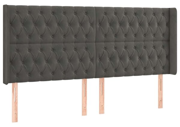 VidaXL Bársony Ágyfejtámla Szárnyakkal - 203x16x118/128 cm