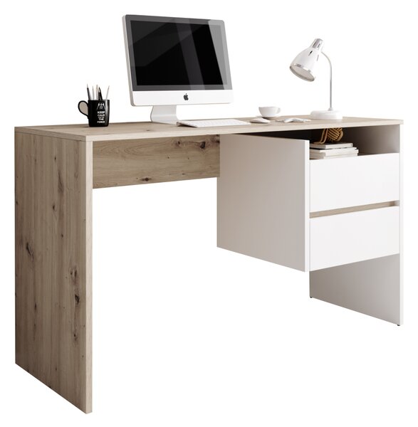 PC asztal, artisan tölgy/fehér matt, TULIO