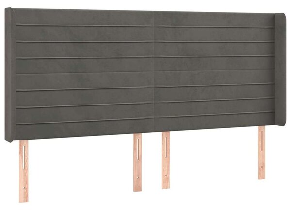VidaXL sötétszürke bársony LED-es fejtámla 163x16x118/128 cm