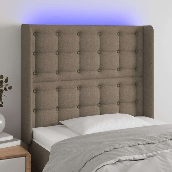 VidaXL tópszínű szövet LED-es fejtámla 103x16x118/128 cm