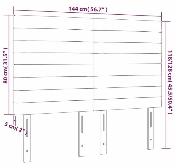 VidaXL Ágyfejtámla - Krémszínű Szövet - 144cm
