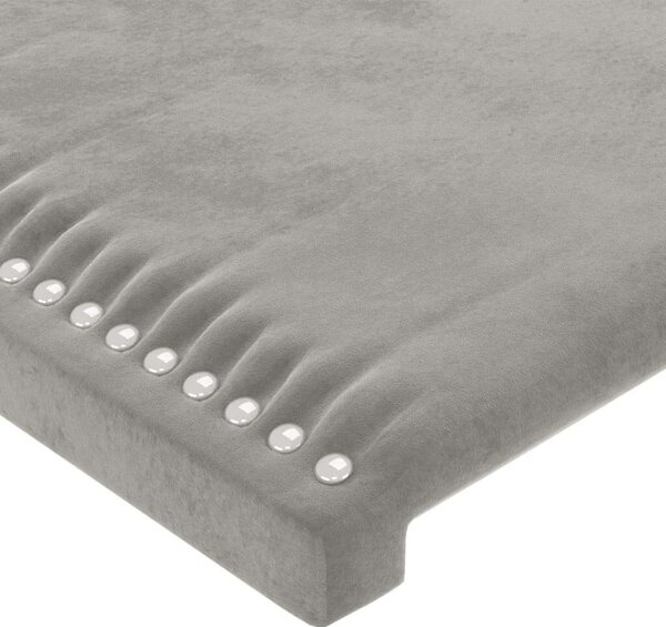 VidaXL világosszürke bársony LED-es fejtámla 203x16x118/128 cm