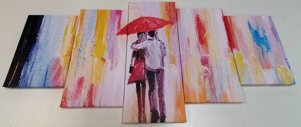 5 részes kép séta esőben