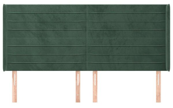 VidaXL Bársony Fejtámla - Zöld - 163x16x118/128 cm
