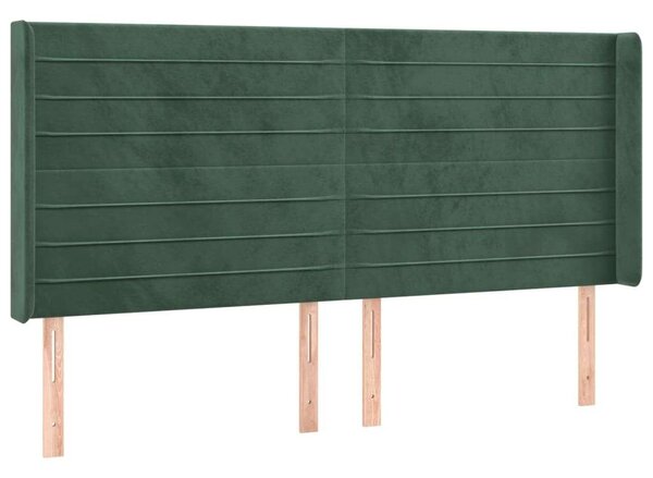 VidaXL Bársony Fejtámla - Zöld - 163x16x118/128 cm
