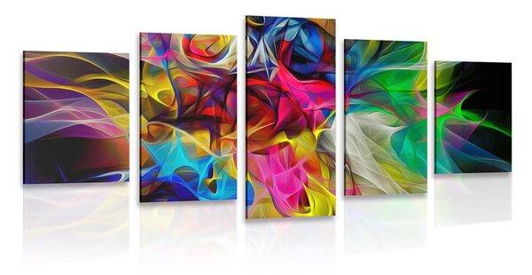 5 részes kép színes absztrakt káosz