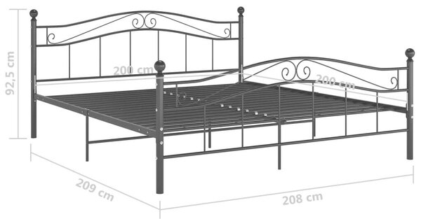 VidaXL Fém Ágykeret - Fekete - 200x200 cm