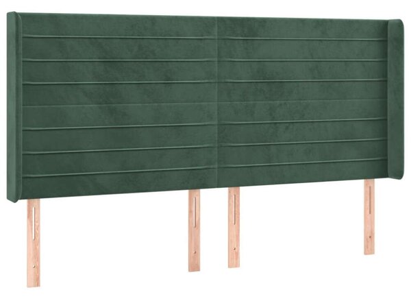 VidaXL Bársony Fejtámla - Zöld - 163x16x118/128 cm