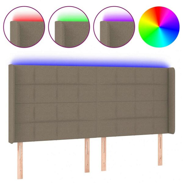 VidaXL tópszínű szövet LED-es fejtámla 203x16x118/128 cm