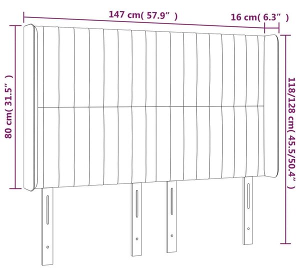 VidaXL Bársony Fejtámla - Zöld - 147x118/128cm