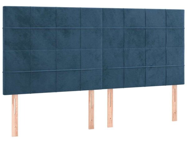 VidaXL sötétkék bársony LED-es fejtámla 180x5x118/128 cm