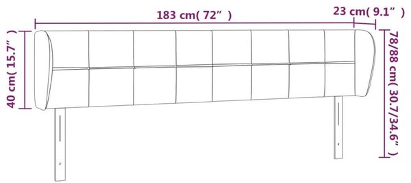 Bársony Fejtámla Szárnyakkal - Sötétzöld - 183cm