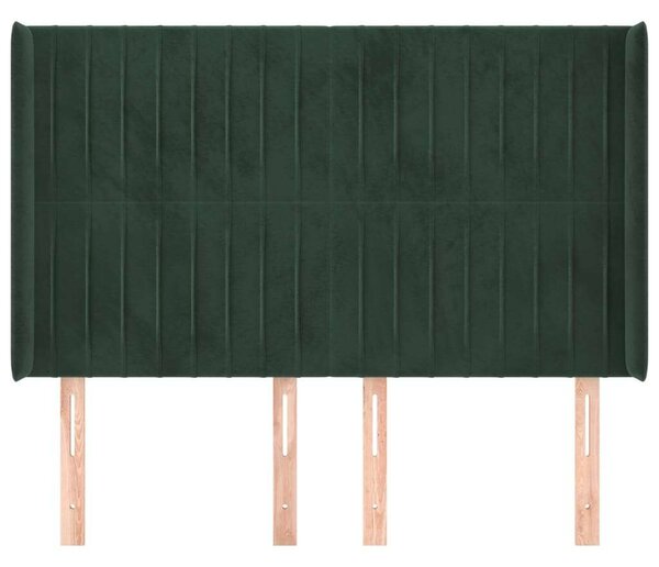 VidaXL Bársony Fejtámla - Zöld - 147x118/128cm