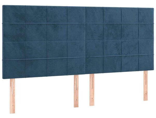 VidaXL sötétkék bársony LED-es fejtámla 180x5x118/128 cm