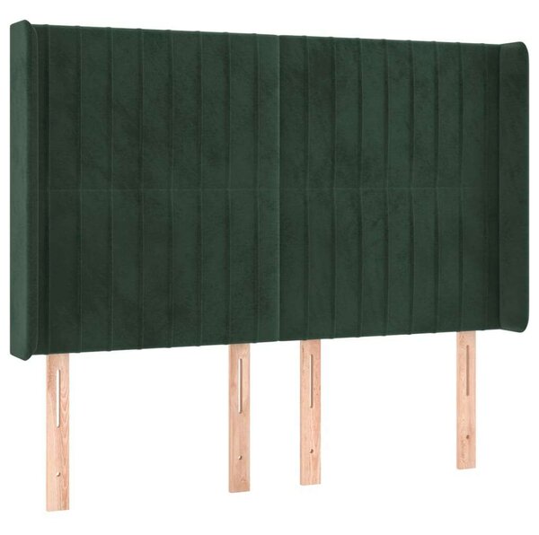 VidaXL Bársony Fejtámla - Zöld - 147x118/128cm