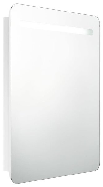 VidaXL fényes fehér LED-es tükrös fürdőszobaszekrény 60 x 11 x 80 cm
