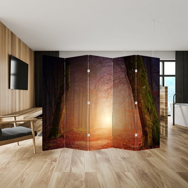 Paraván - Őszi erdő a ködben (210x170 cm)