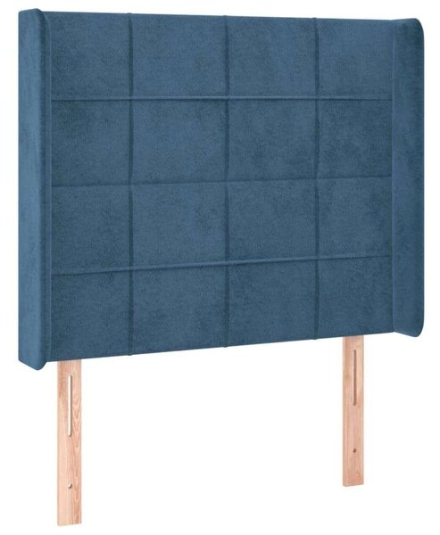 VidaXL sötétkék bársony LED-es fejtámla 83x16x118/128 cm