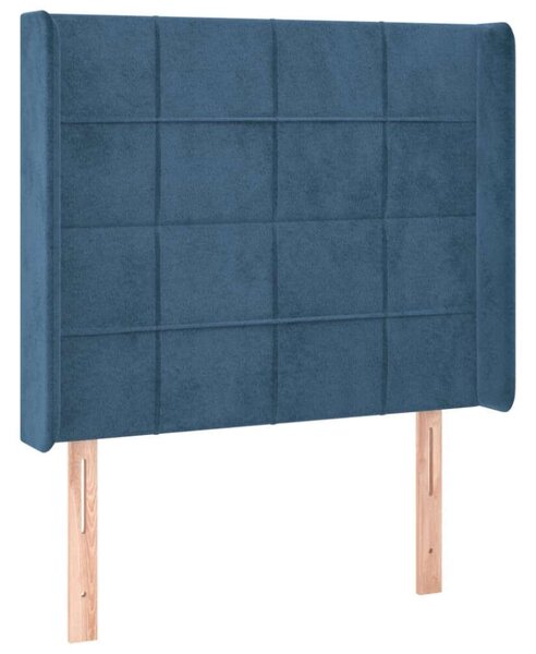 VidaXL sötétkék bársony LED-es fejtámla 83x16x118/128 cm