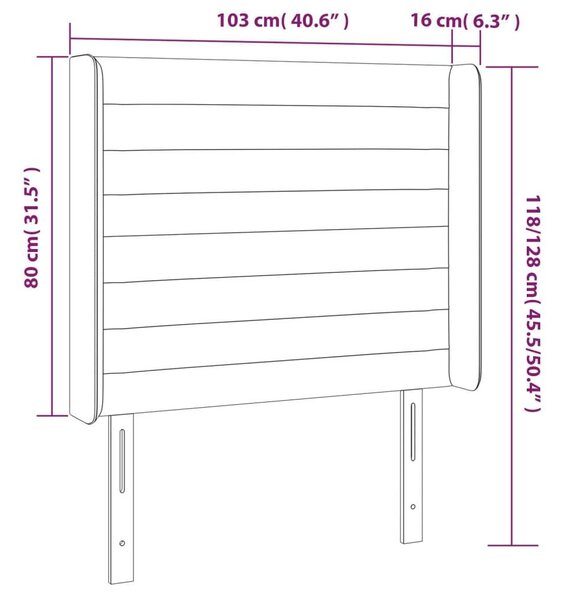 VidaXL Fejtámla Szárnyakkal - Szövet - 103x16x118/128cm