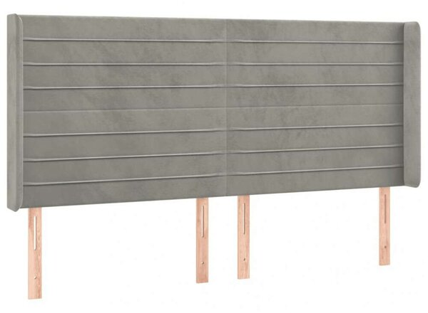 VidaXL világosszürke bársony LED-es fejtámla 203x16x118/128 cm