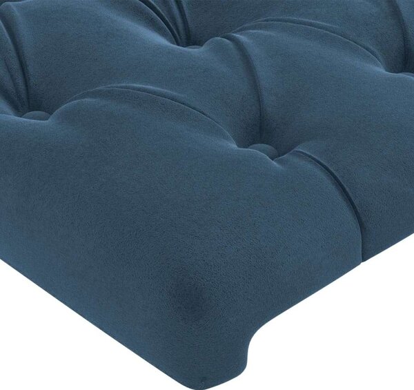 VidaXL sötétkék bársony fejtámla szárnyakkal 203x23x118/128 cm