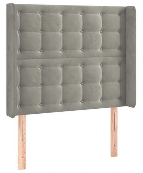 VidaXL világosszürke bársony LED-es fejtámla 103x16x118/128 cm