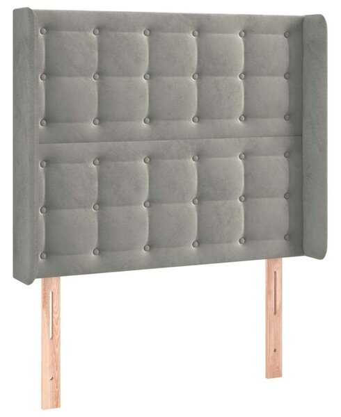 VidaXL világosszürke bársony LED-es fejtámla 103x16x118/128 cm