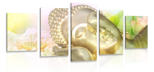 5 részes kép alvó Buddha