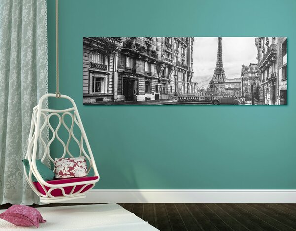 Kép Eiffel töröny Párizsban fekete fehérben