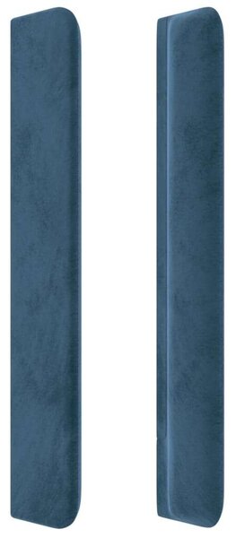 VidaXL sötétkék bársony fejtámla szárnyakkal 203x23x118/128 cm