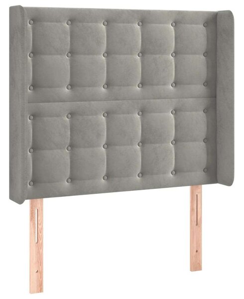 VidaXL világosszürke bársony LED-es fejtámla 103x16x118/128 cm