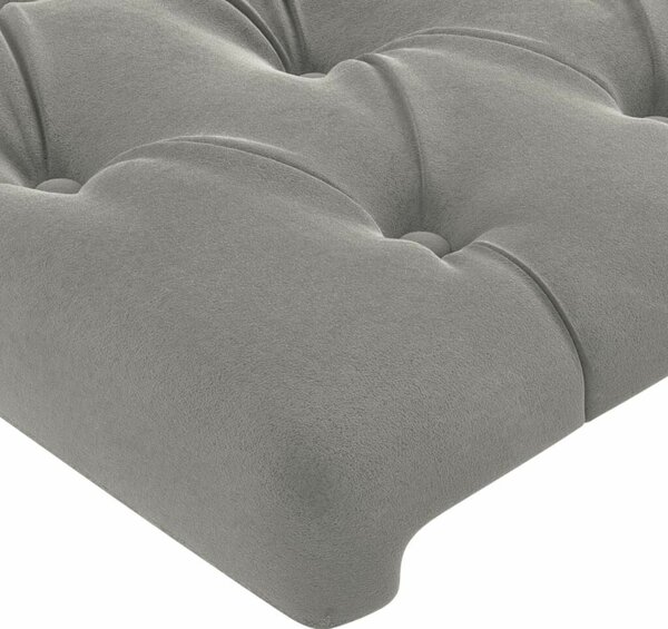 VidaXL Bársony Fejtámla Szárnyakkal - Világosszürke - 203x23x118/128cm